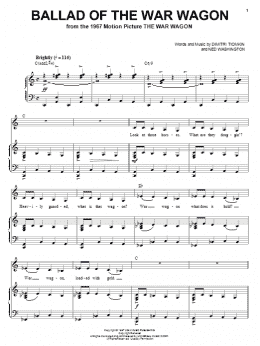 page one of Ballad Of The War Wagon (Piano, Vocal & Guitar Chords (Right-Hand Melody))