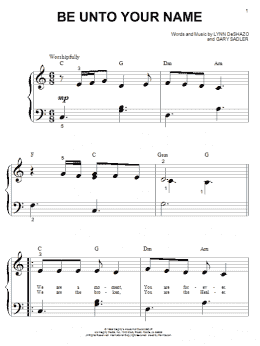 page one of Be Unto Your Name (Big Note Piano)