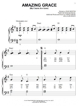 page one of Amazing Grace (My Chains Are Gone) (Big Note Piano)