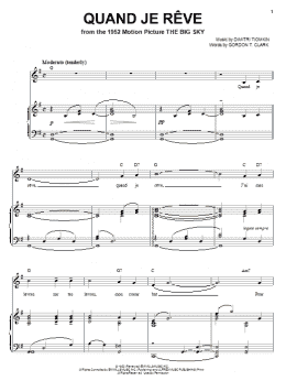 page one of Quand Je Reve (Piano, Vocal & Guitar Chords (Right-Hand Melody))