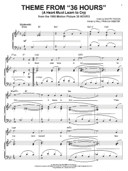 page one of Theme From "36 Hours" (Piano, Vocal & Guitar Chords (Right-Hand Melody))