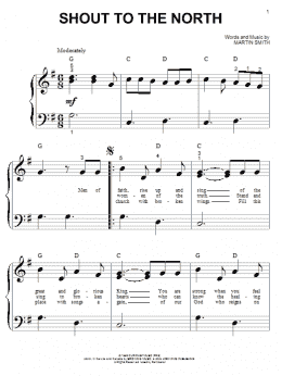 page one of Shout To The North (Big Note Piano)