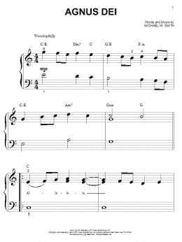 page one of Agnus Dei (Big Note Piano)