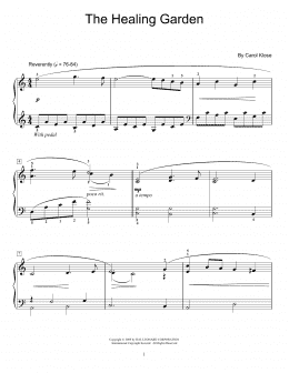 page one of The Healing Garden (Educational Piano)