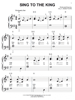 page one of Sing To The King (Big Note Piano)