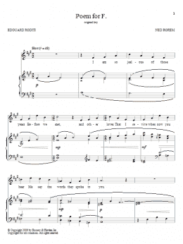 page one of Poem For F. (Piano & Vocal)