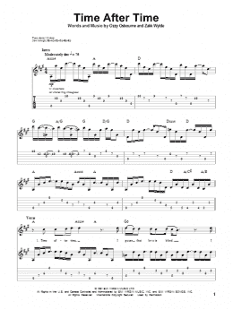 page one of Time After Time (Guitar Tab (Single Guitar))