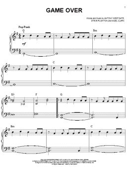 page one of Game Over (from Hannah Montana: The Movie) (Easy Piano)