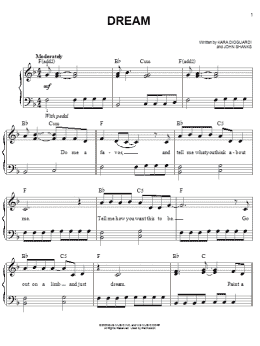 page one of Dream (Easy Piano)