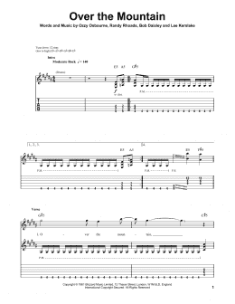 page one of Over The Mountain (Guitar Tab (Single Guitar))
