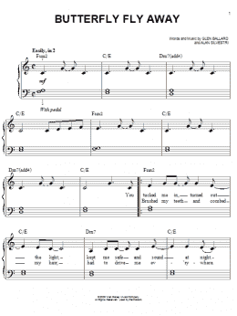 page one of Butterfly Fly Away (Easy Piano)