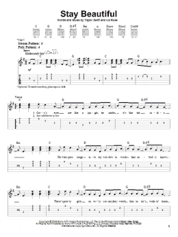 page one of Stay Beautiful (Easy Guitar Tab)