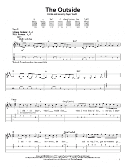 page one of The Outside (Easy Guitar Tab)