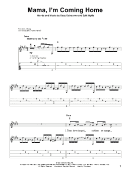 page one of Mama, I'm Coming Home (Guitar Tab (Single Guitar))