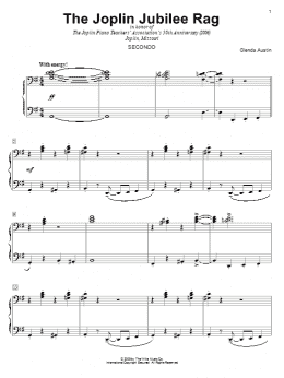 page one of The Joplin Jubilee Rag (Piano Duet)
