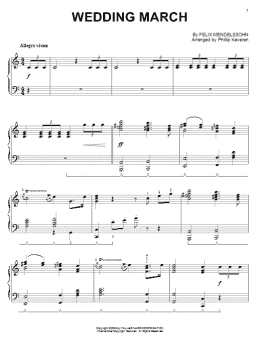 page one of Wedding March (arr. Phillip Keveren) (Piano Solo)