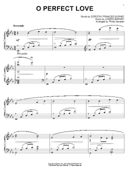 page one of O Perfect Love (arr. Phillip Keveren) (Piano Solo)