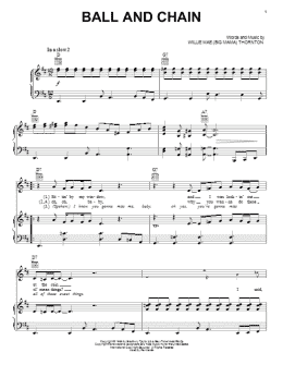 page one of Ball And Chain (from the musical A Night With Janis Joplin) (Piano, Vocal & Guitar Chords (Right-Hand Melody))