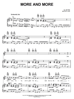 page one of More And More (Piano, Vocal & Guitar Chords (Right-Hand Melody))