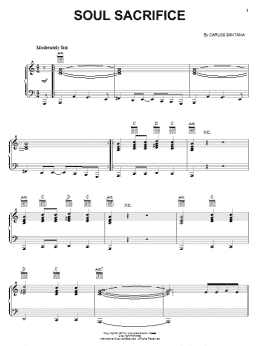 page one of Soul Sacrifice (Piano, Vocal & Guitar Chords (Right-Hand Melody))