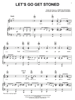 page one of Let's Go Get Stoned (Piano, Vocal & Guitar Chords (Right-Hand Melody))