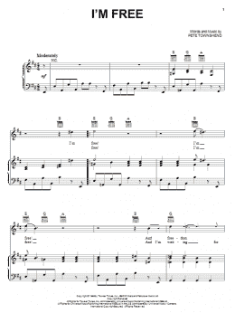 page one of I'm Free (Piano, Vocal & Guitar Chords (Right-Hand Melody))