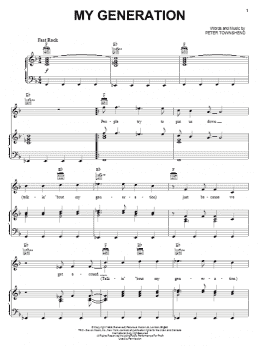 page one of My Generation (Piano, Vocal & Guitar Chords (Right-Hand Melody))