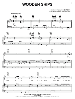 page one of Wooden Ships (Piano, Vocal & Guitar Chords (Right-Hand Melody))