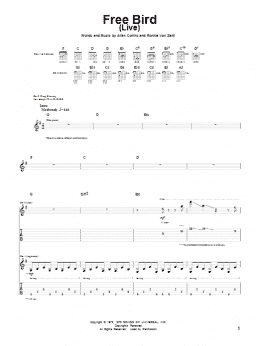 page one of Free Bird (Guitar Tab)
