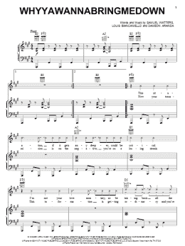 page one of Whyyawannabringmedown (Piano, Vocal & Guitar Chords (Right-Hand Melody))