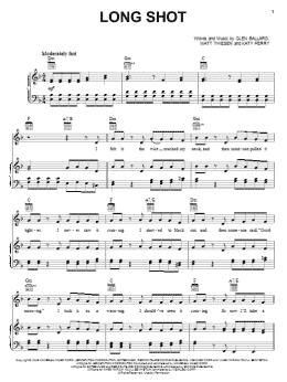 page one of Long Shot (Piano, Vocal & Guitar Chords (Right-Hand Melody))