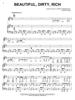 page one of Beautiful, Dirty, Rich (Piano, Vocal & Guitar Chords (Right-Hand Melody))