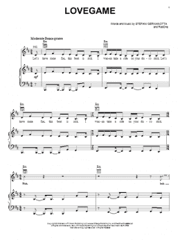 page one of Lovegame (Piano, Vocal & Guitar Chords (Right-Hand Melody))