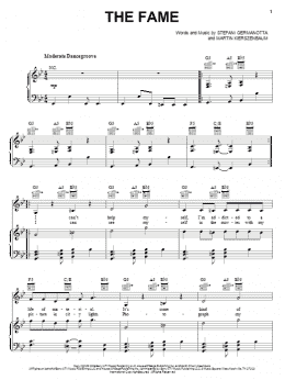 page one of The Fame (Piano, Vocal & Guitar Chords (Right-Hand Melody))