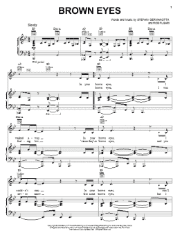 page one of Brown Eyes (Piano, Vocal & Guitar Chords (Right-Hand Melody))