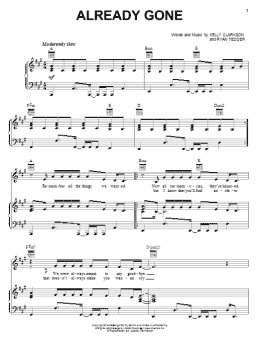 page one of Already Gone (Piano, Vocal & Guitar Chords (Right-Hand Melody))