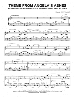 page one of Theme From Angela's Ashes (Piano Solo)