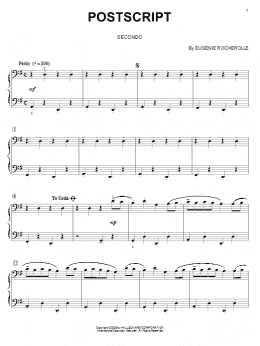 page one of Postscript (Piano Duet)