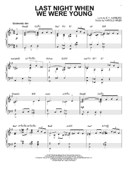 page one of Last Night When We Were Young [Jazz version] (arr. Brent Edstrom) (Piano Solo)