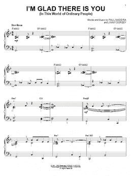 page one of I'm Glad There Is You (In This World Of Ordinary People) [Jazz version] (arr. Brent Edstrom) (Piano Solo)