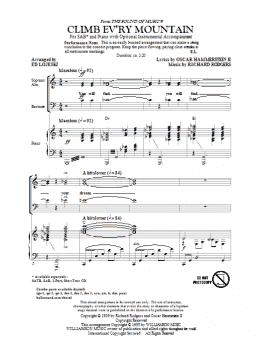 page one of Climb Ev'ry Mountain (from The Sound Of Music) (arr. Ed Lojeski) (SAB Choir)