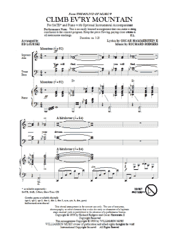 page one of Climb Ev'ry Mountain (SATB Choir)