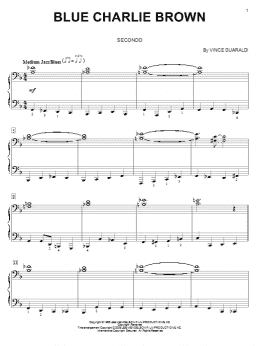 page one of Blue Charlie Brown (Piano Duet)