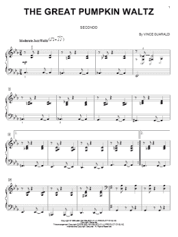 page one of The Great Pumpkin Waltz (Piano Duet)