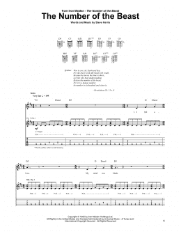 page one of The Number Of The Beast (Guitar Tab)