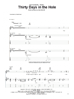 page one of Thirty Days In The Hole (Guitar Tab)