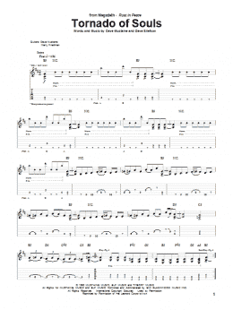 page one of Tornado Of Souls (Guitar Tab)