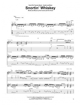 page one of Snortin' Whiskey (Guitar Tab)