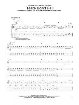 page one of Tears Don't Fall (Guitar Tab)