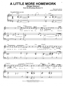 page one of A Little More Homework (from 13: The Musical) (Piano & Vocal)